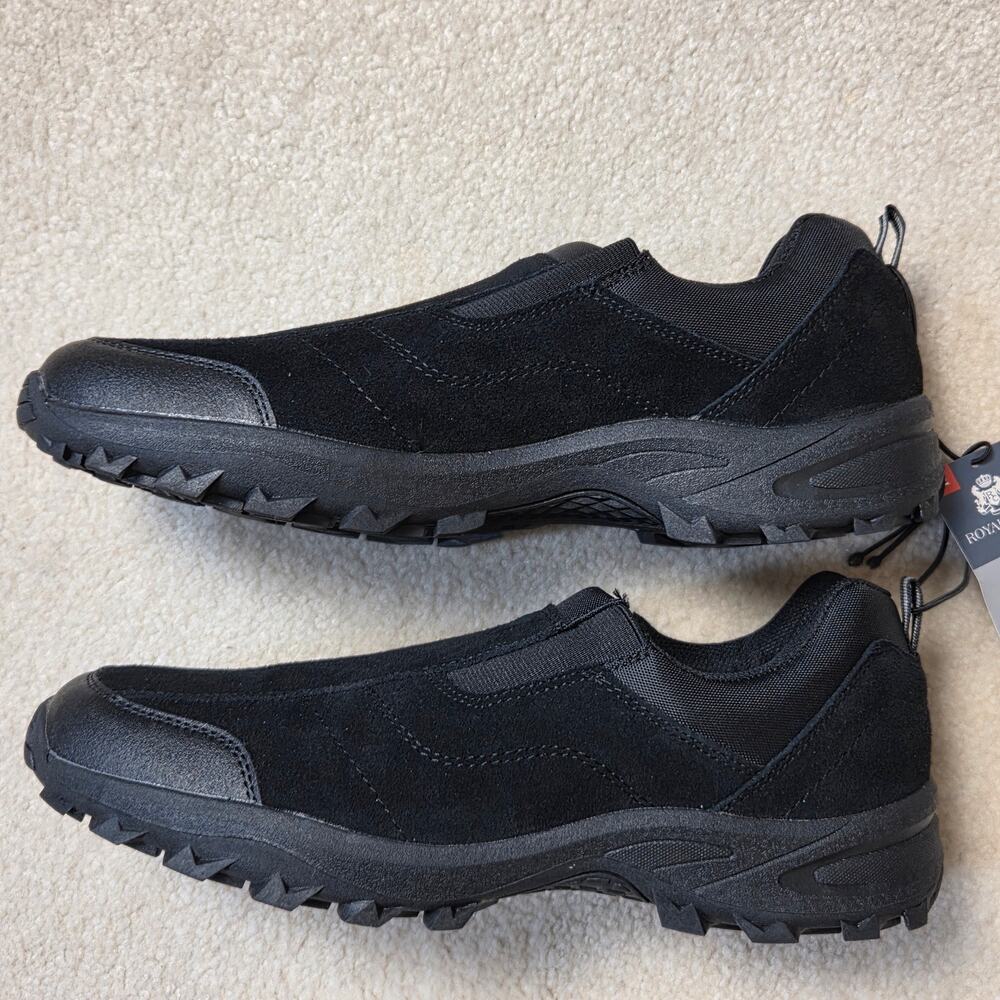 NWTB Men's Royal Class Adventuridge 12 Suede Slip On Memory Foam Shoes Black - Picture 4 of 13